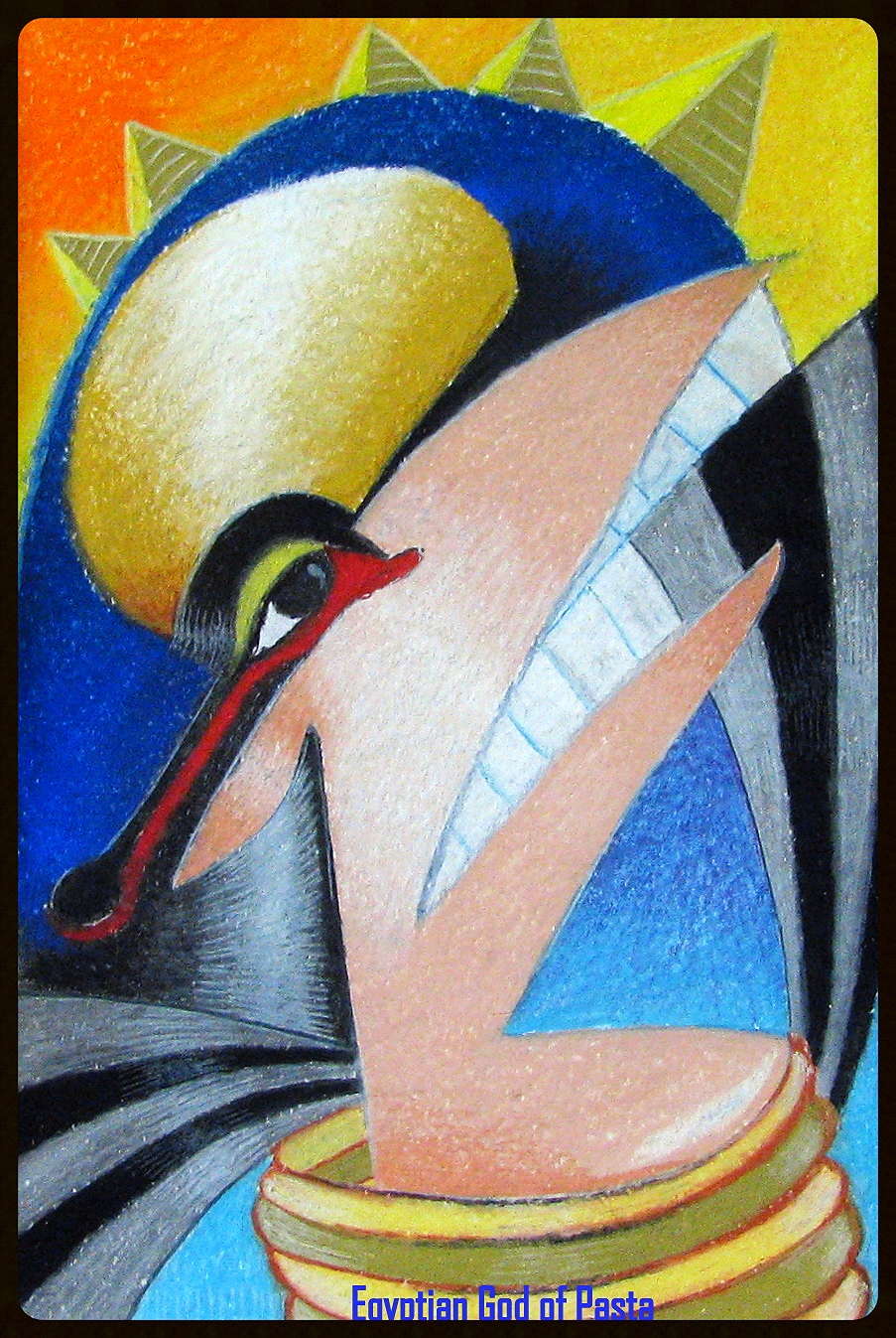   Egyptian God of Pasta    11x16.5 &nbsp; pastel  