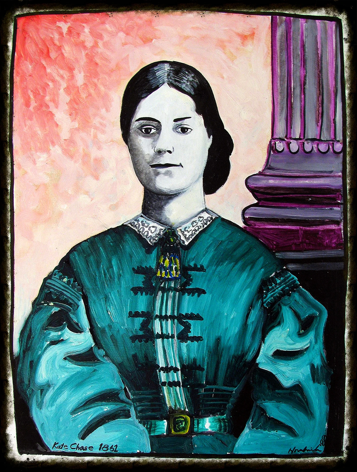   Kate Chase 1861    15x20 &nbsp; oil on paper  