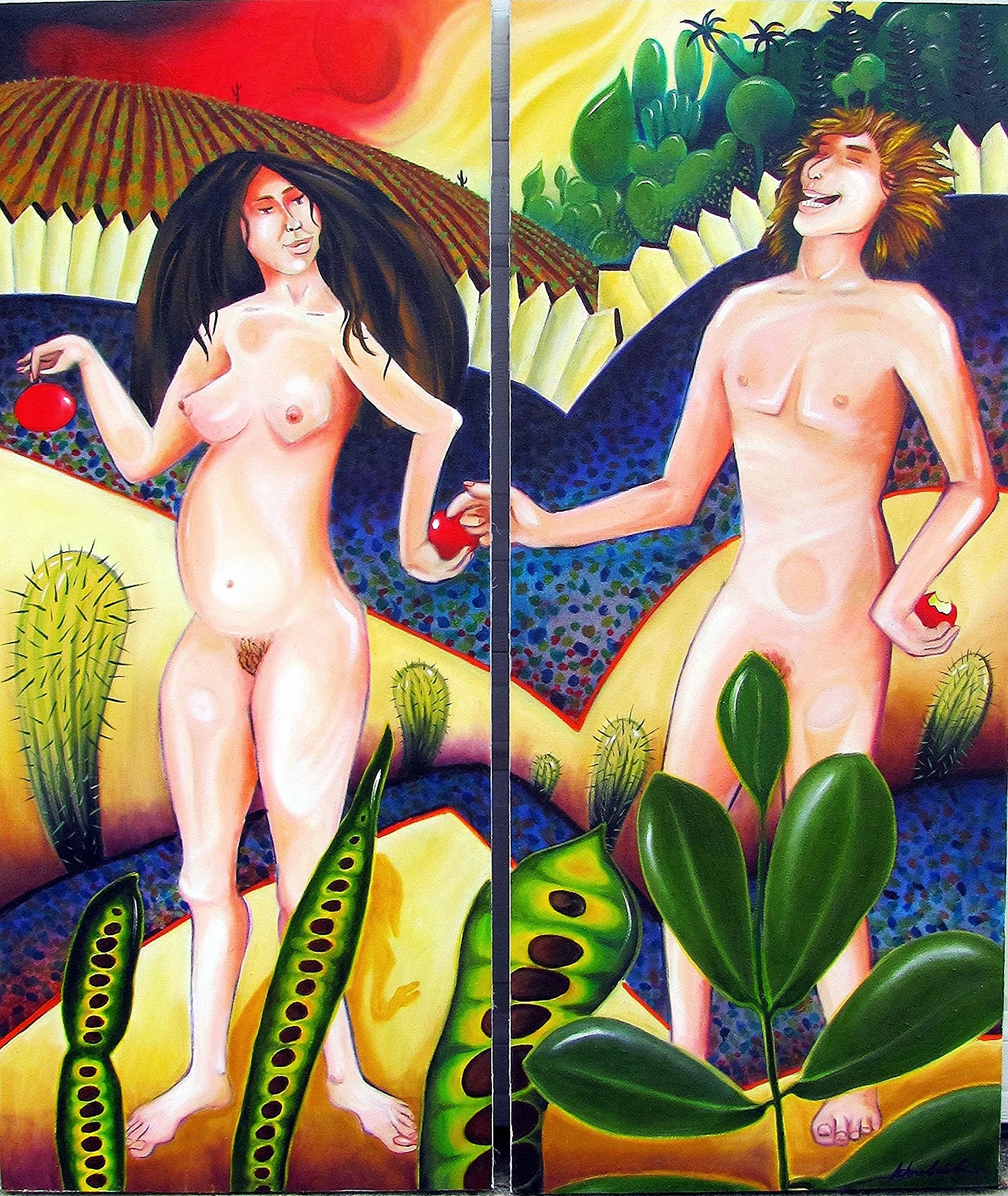   Adam &amp; Eve (beat you to it eve!)    Dyptich 40x86  