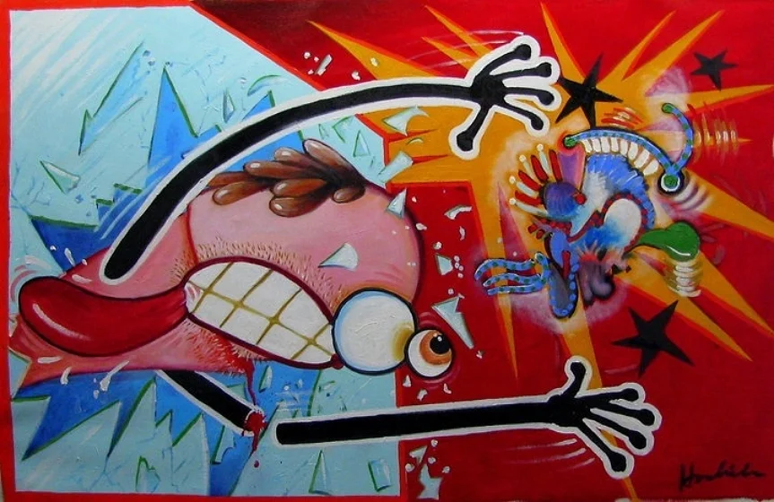   An Attempt to save the Id    36x48  