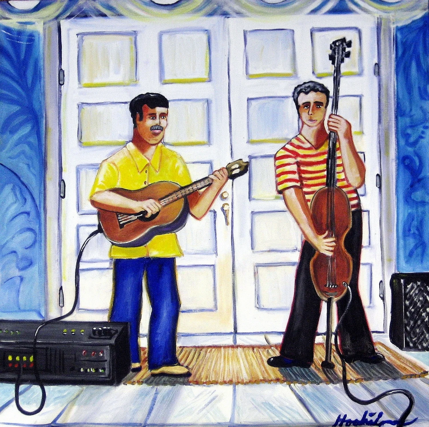   Musicians at the Bezerras    30x30  