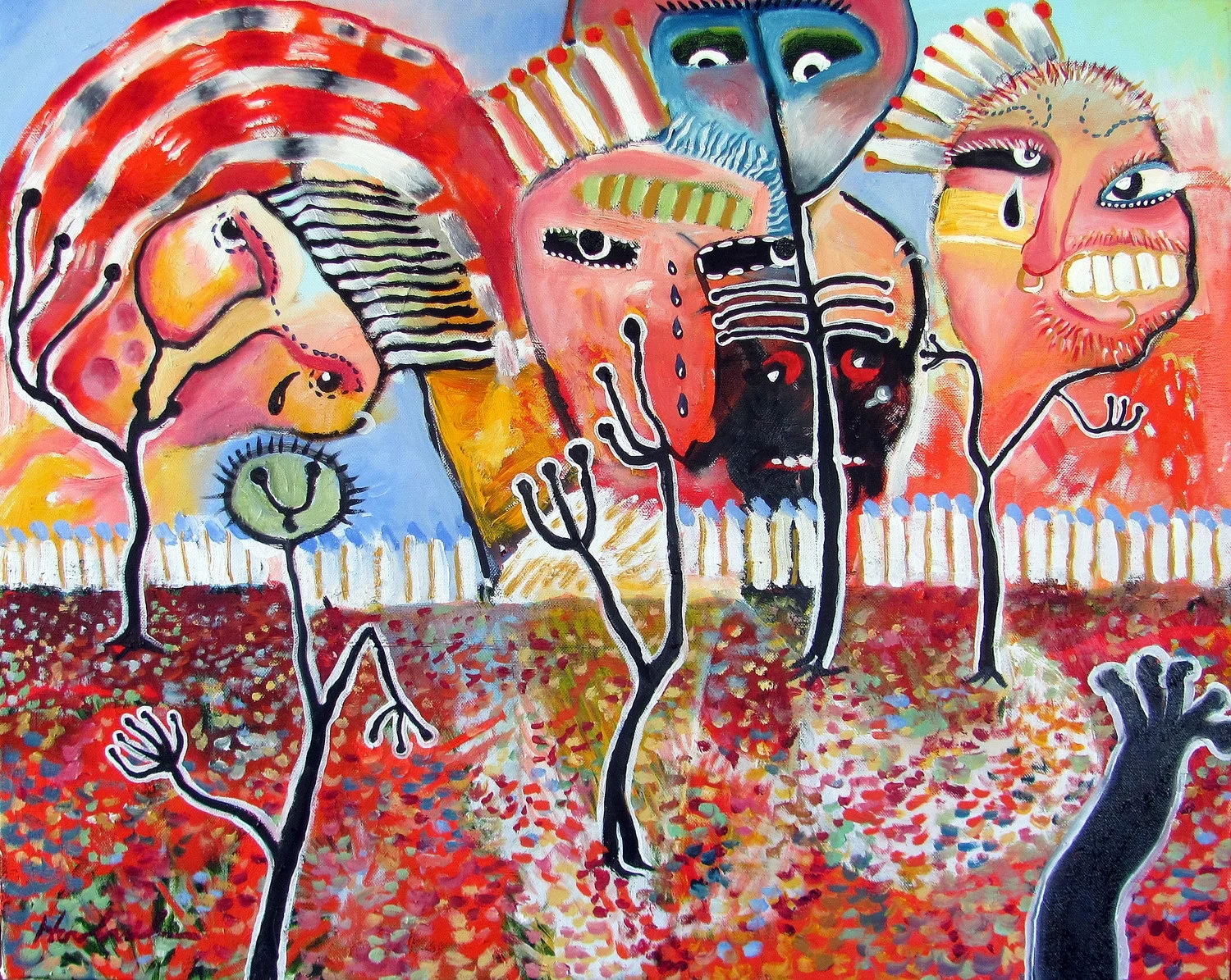   Ugly Tatted Tree People    24x30  