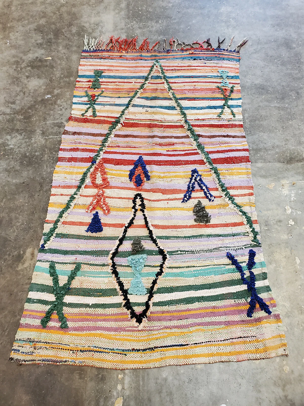 Vintage Moroccan Boucherouite Rug