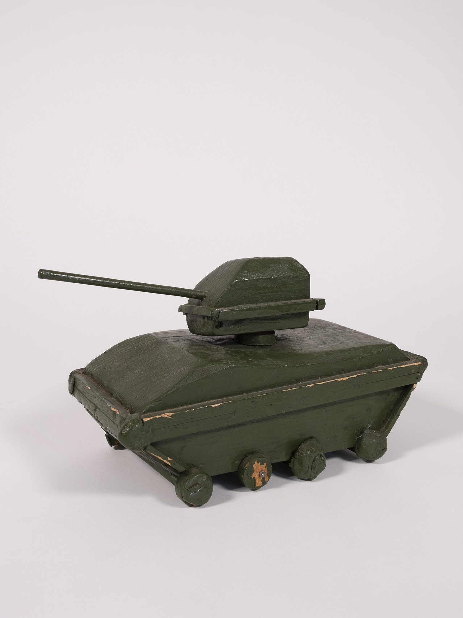 Antique Handmade Painted Wood Tank