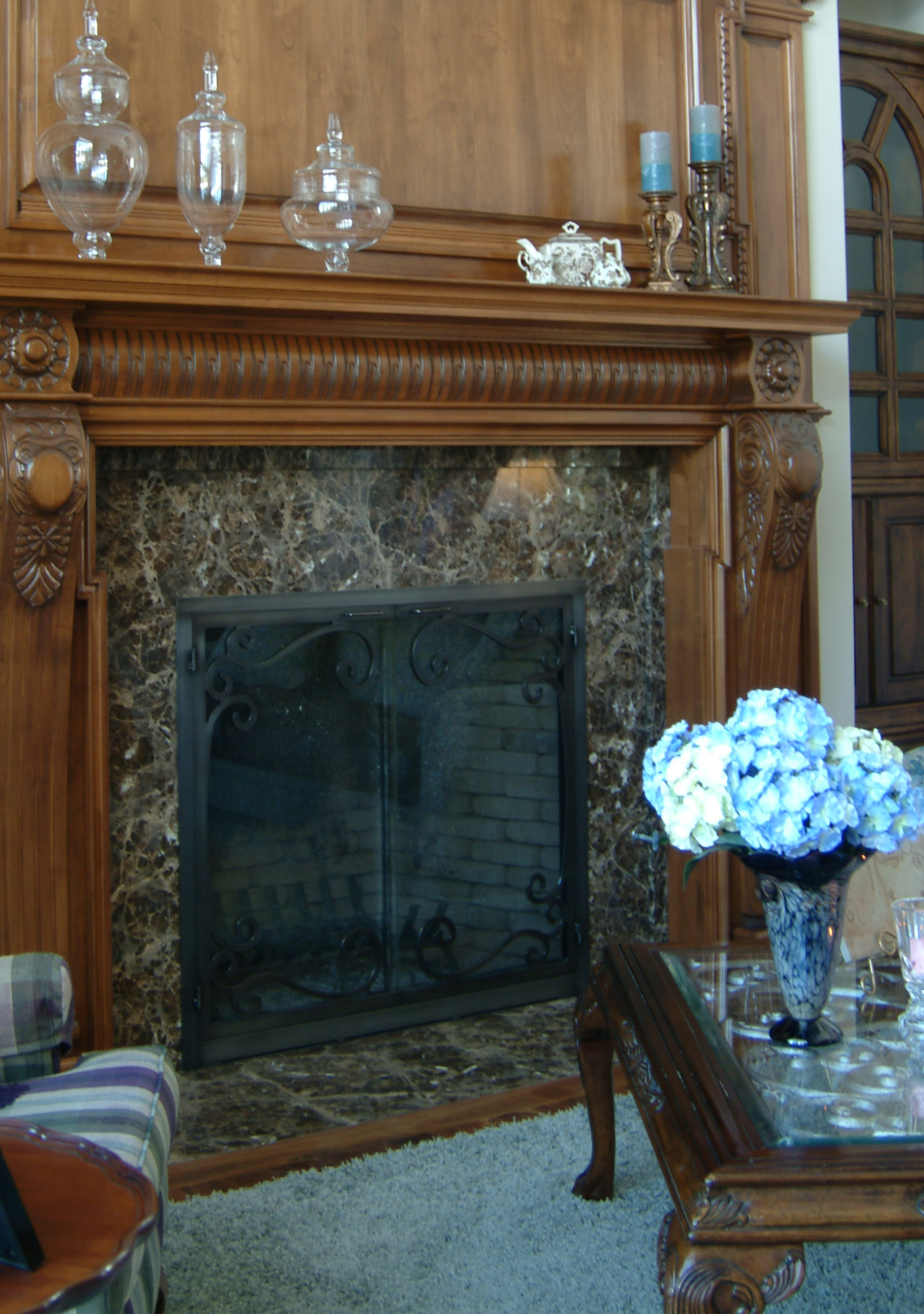 Emperador Dark Marble Fireplace Surround