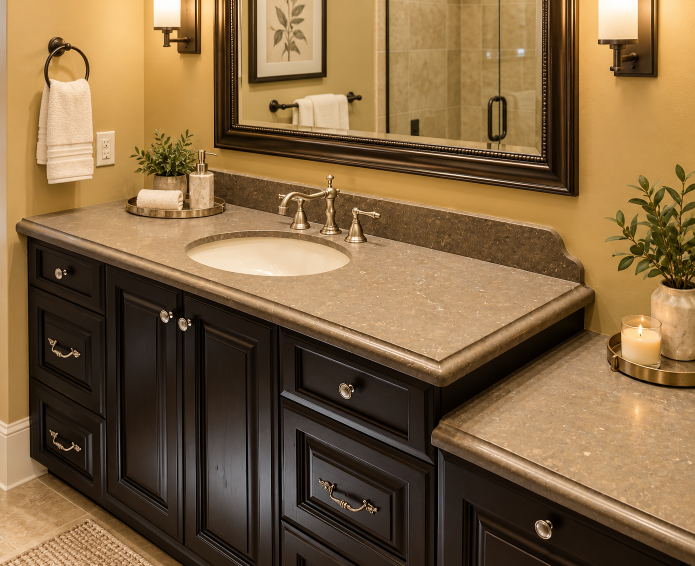 Limestone Top with Splash Detail and Ogee Edge