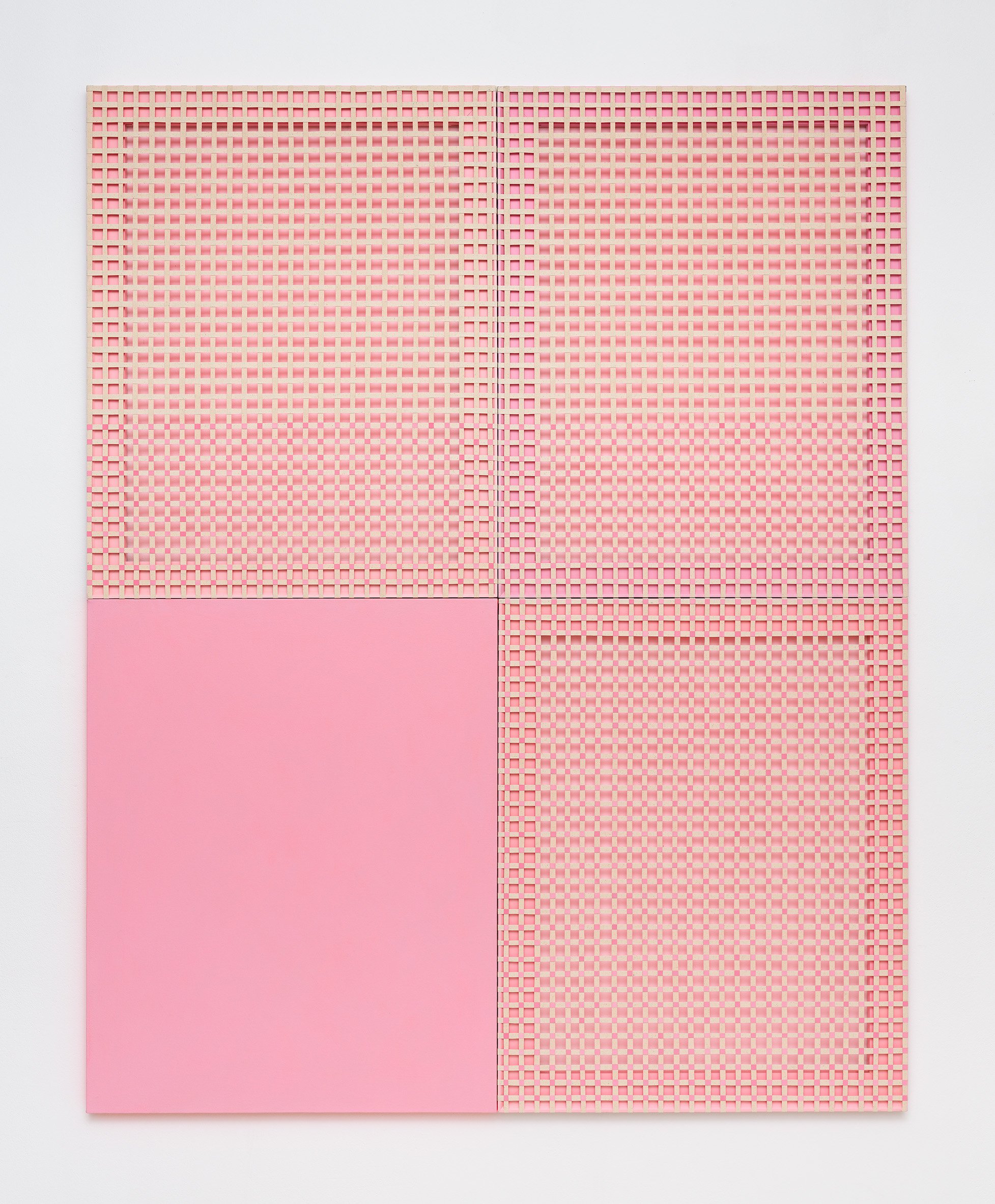 Untitled, oil and acrylic on woven canvas, in four parts, 200cm x 160cm, 2024. Photo by Nick Ash.