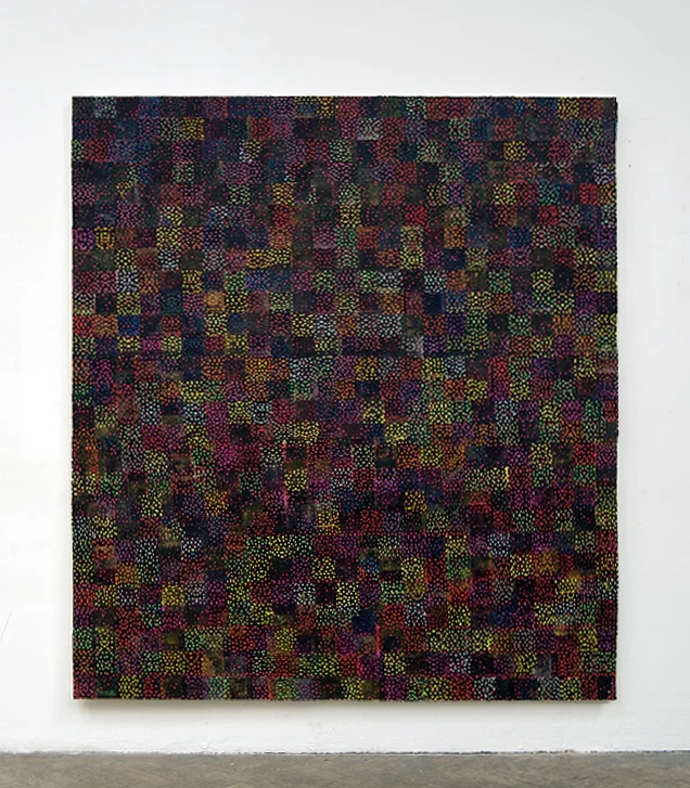 All the Nervous Energy , acrylic, paper and adhesive on canvas, 200cm x 180cm / 78.7" x 70.8", 2010