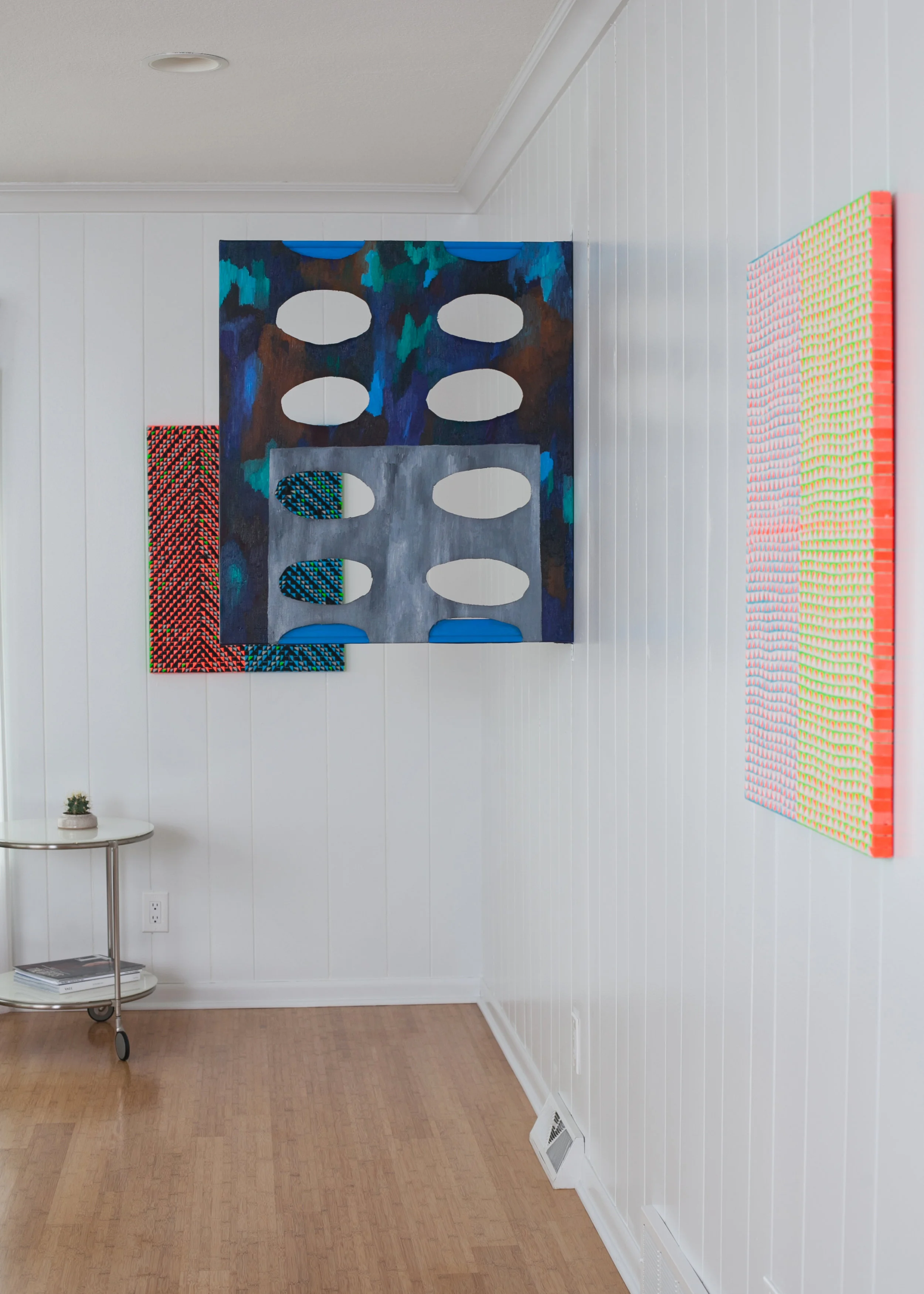 From Off to On , a two-person exhibit with Zoe Nelson at Yellow Door Gallery, Des Moines, September 9 - October 22, 2017 photo credit: Karla Conrad