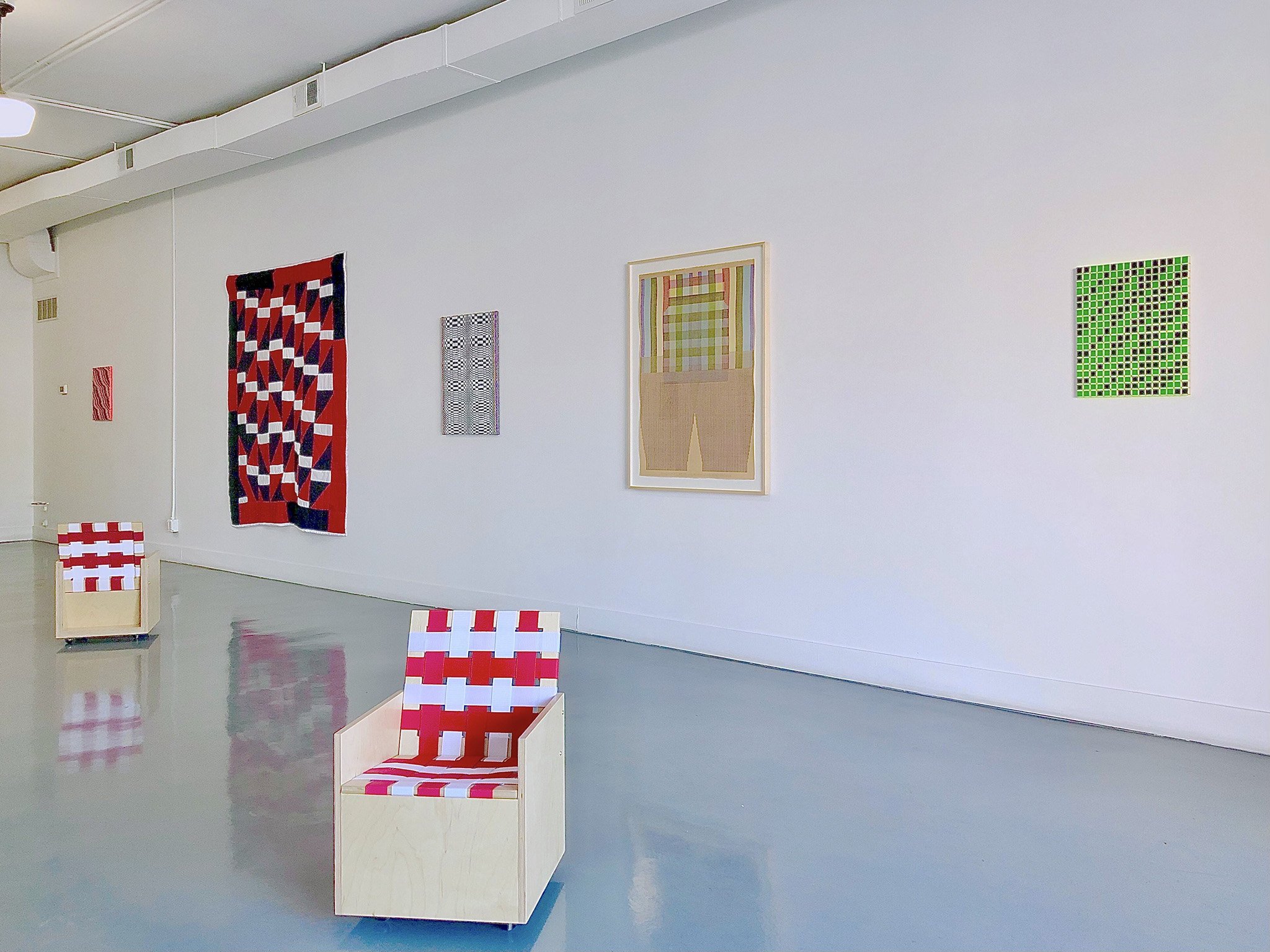 Spider Cannibalism, curated by Katy Kirbach and Eric Ruschman at RUSCHMAN, Chicago June 2024.
Exhibiting Artists: Samantha Bittman, Mary Heilmann, Katy Kirbach, Ellen Lesperance, Stella Pettway and Marlene Bennett Jones of the Gee's Bend Quiltmaker