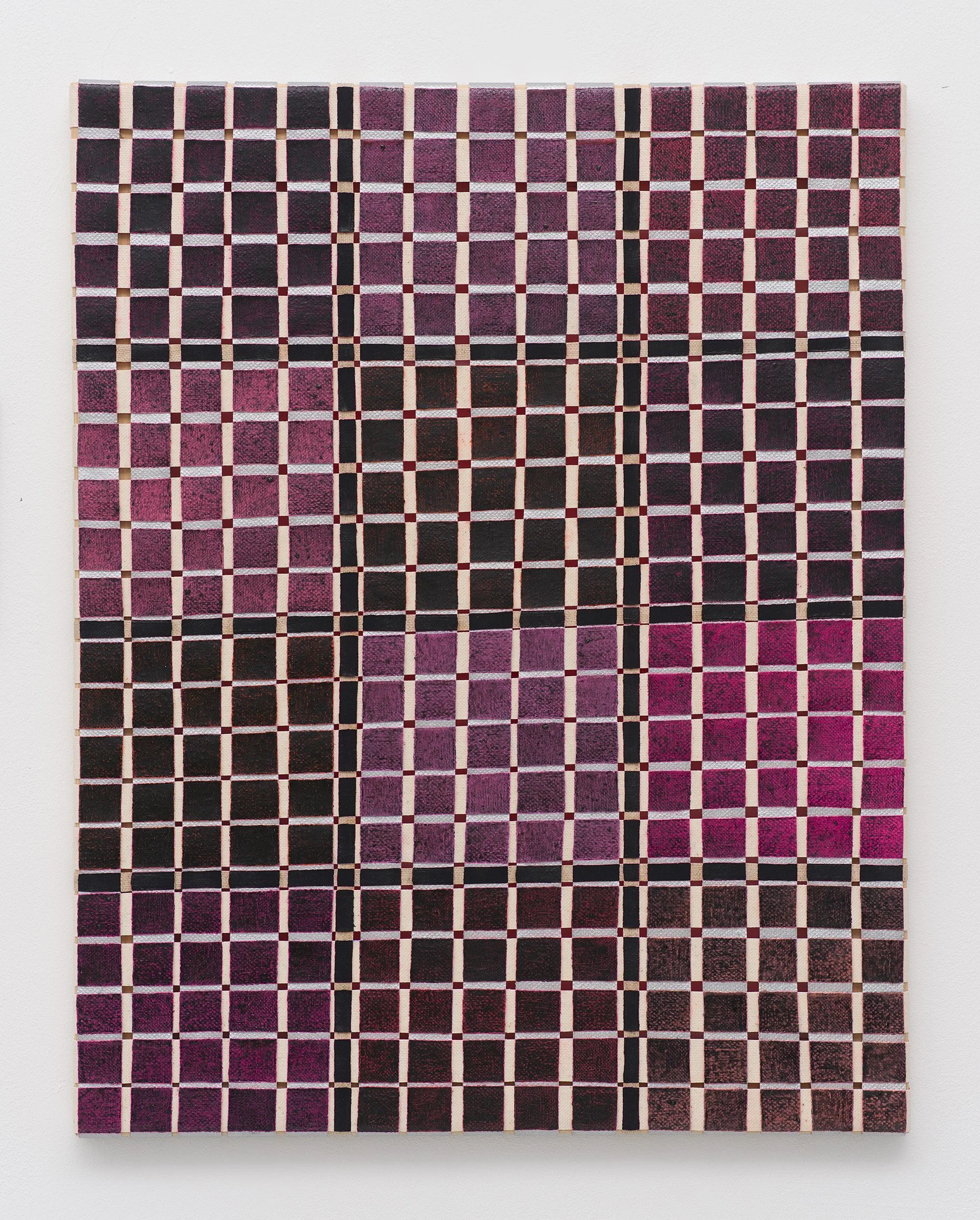 Untitled, oil and acrylic on woven canvas, 50cm x 40cm, 2022-2025. Photo by Nick Ash.
