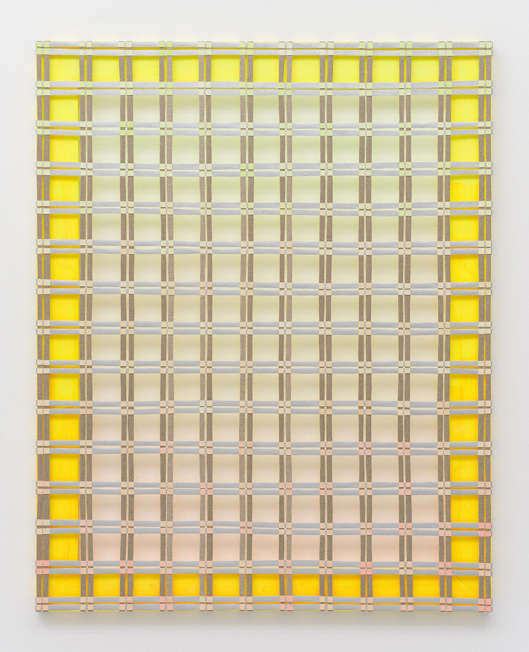 Untitled, oil and acrylic on woven canvas and linen, 100cm x 80cm, 2025. Photo by Nick Ash.