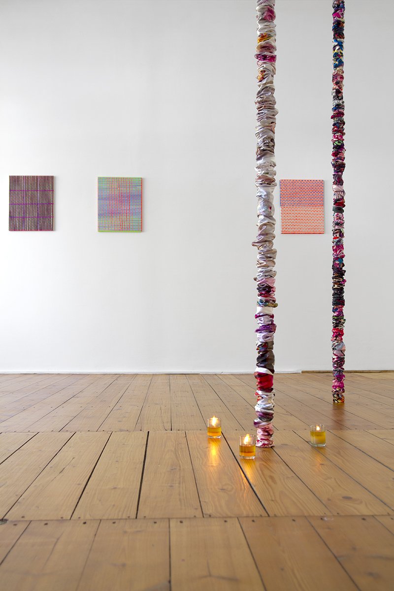 Installation view, Katy Kirbach + Matt Morris, RUSCHMAN in Berlin, 2019. Photo by Enno Schramm.
