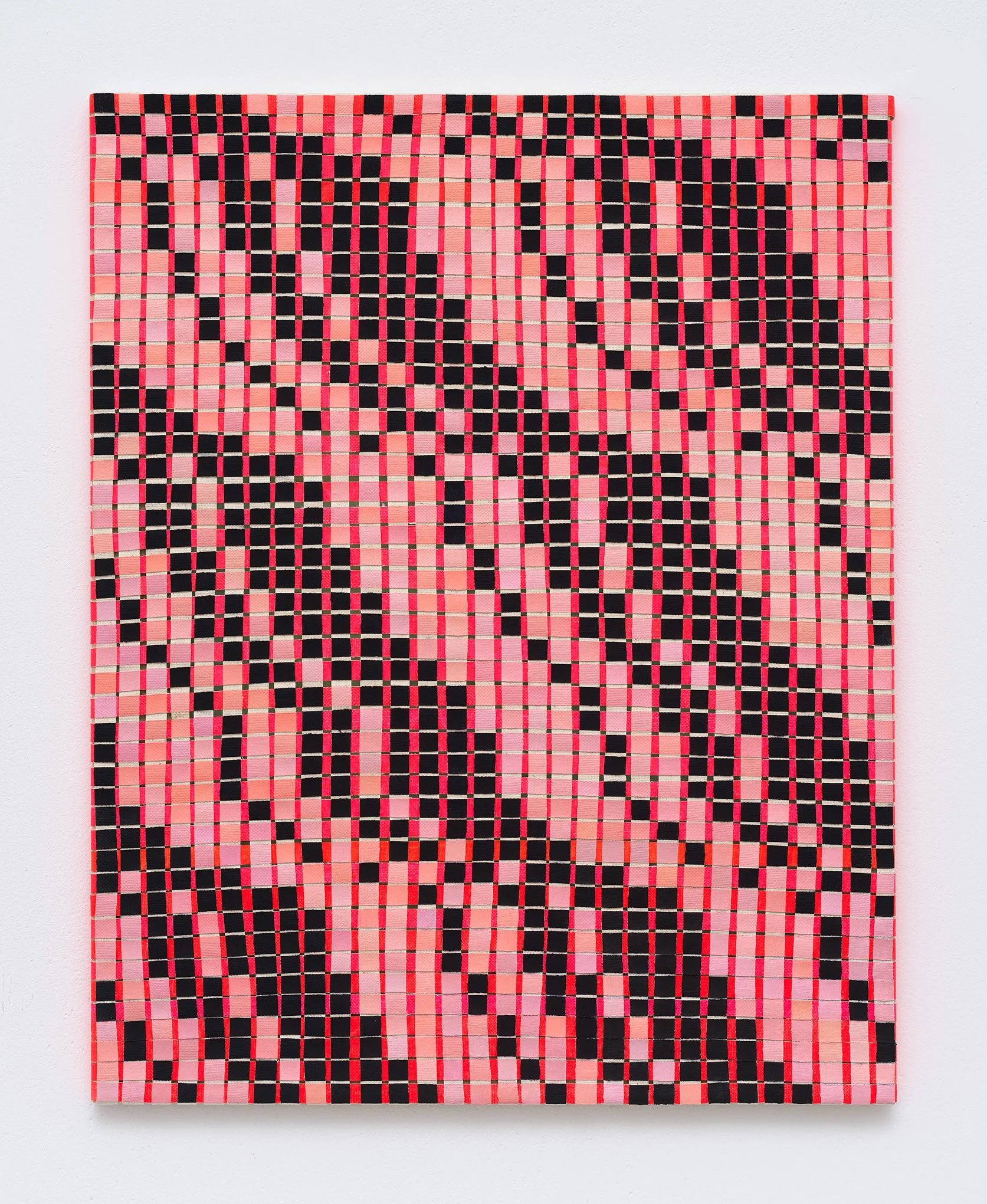 Untitled (Undulating Twill), oil and acrylic on woven canvas, 50cm x 40cm, 2023. Photo by Nick Ash.
