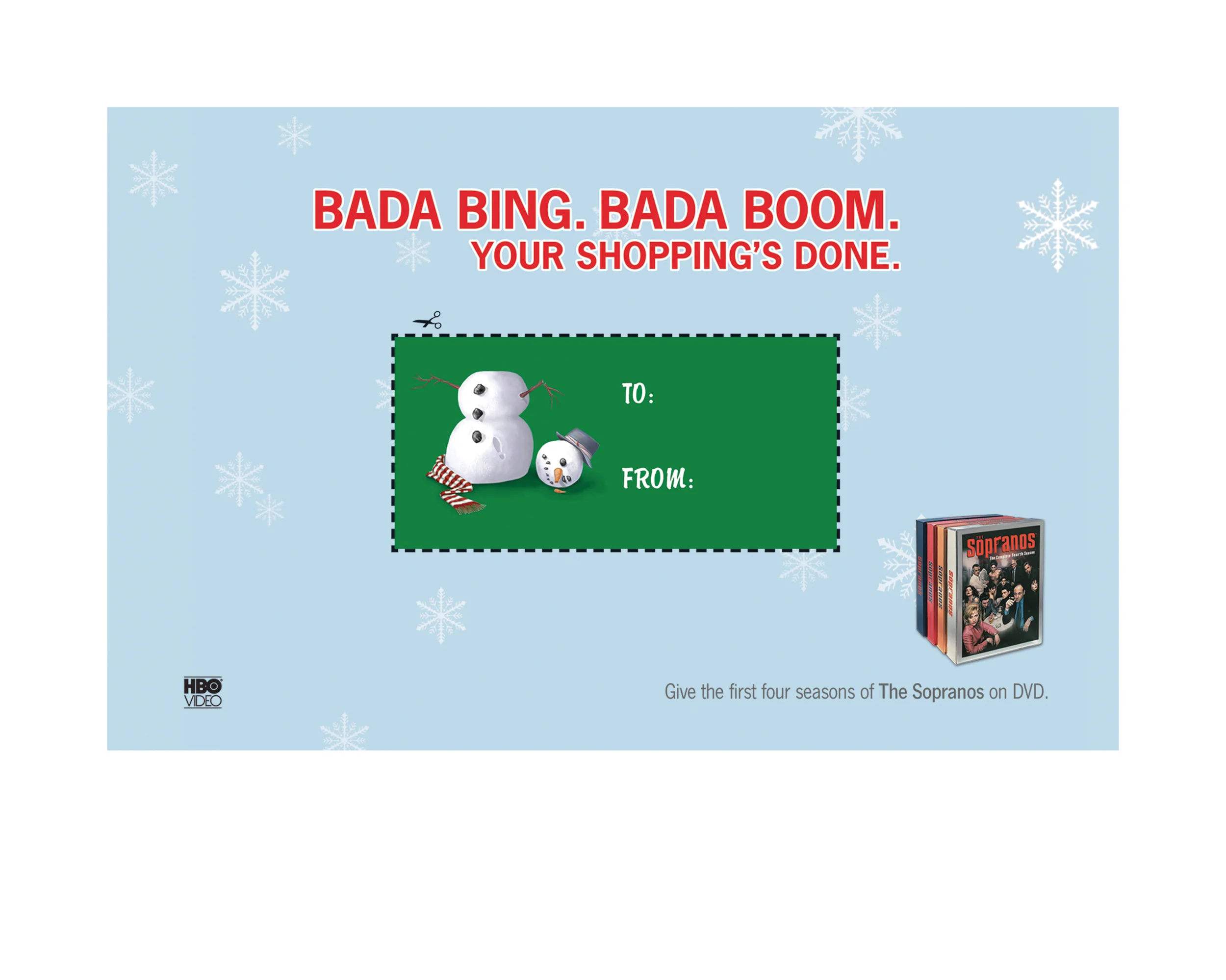 HBO Holiday Campaign: The Sopranos-Gift Tag