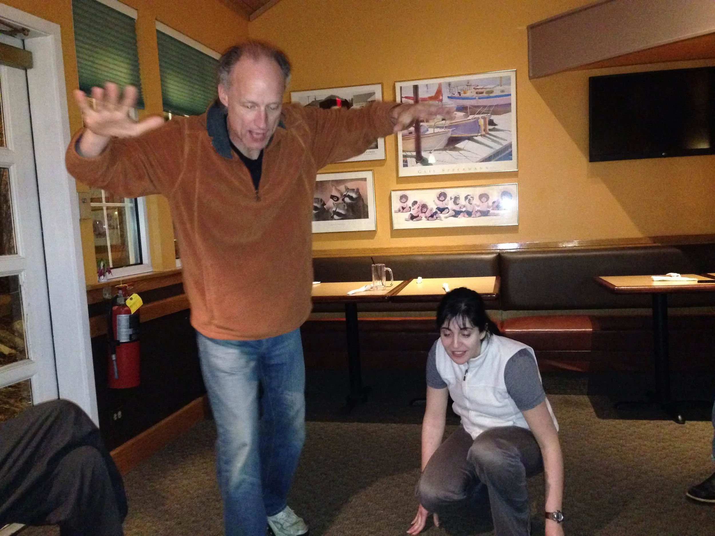 Richard O. and imberly G. acting out an IMPROV scene.