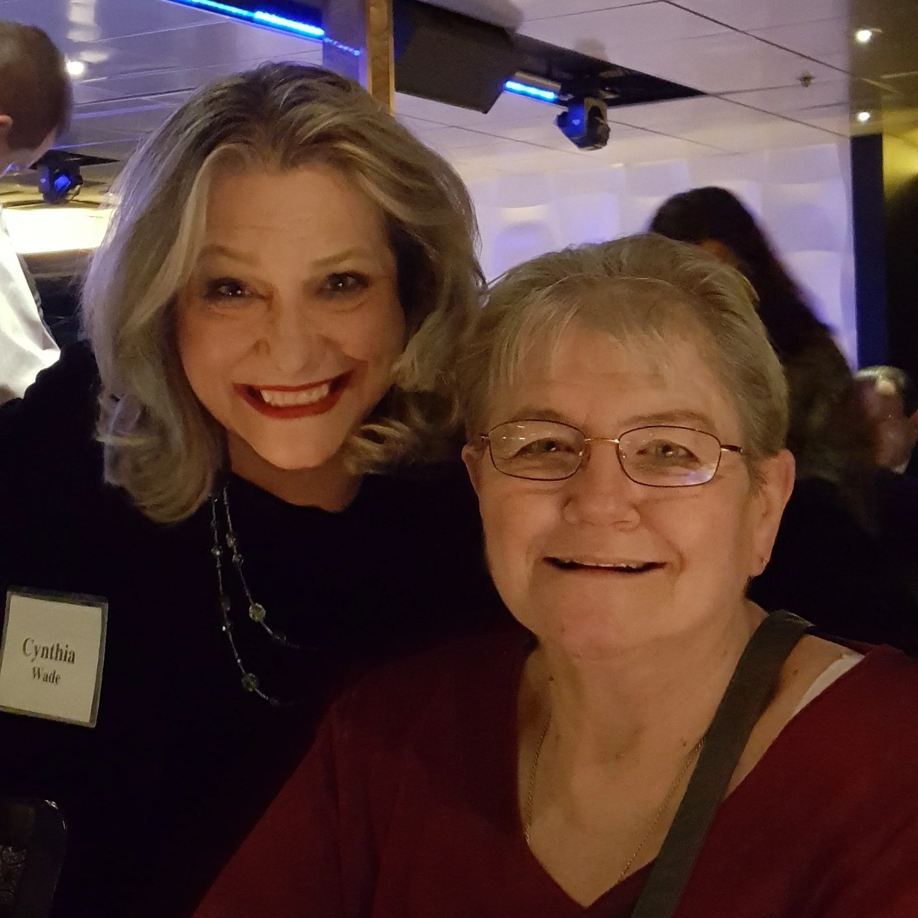 Founder, Cynthia K Wade and Office Manager, Mary Lee Johanson enjoying the festivities aboard the Odyssey on Tuesday, November 7.