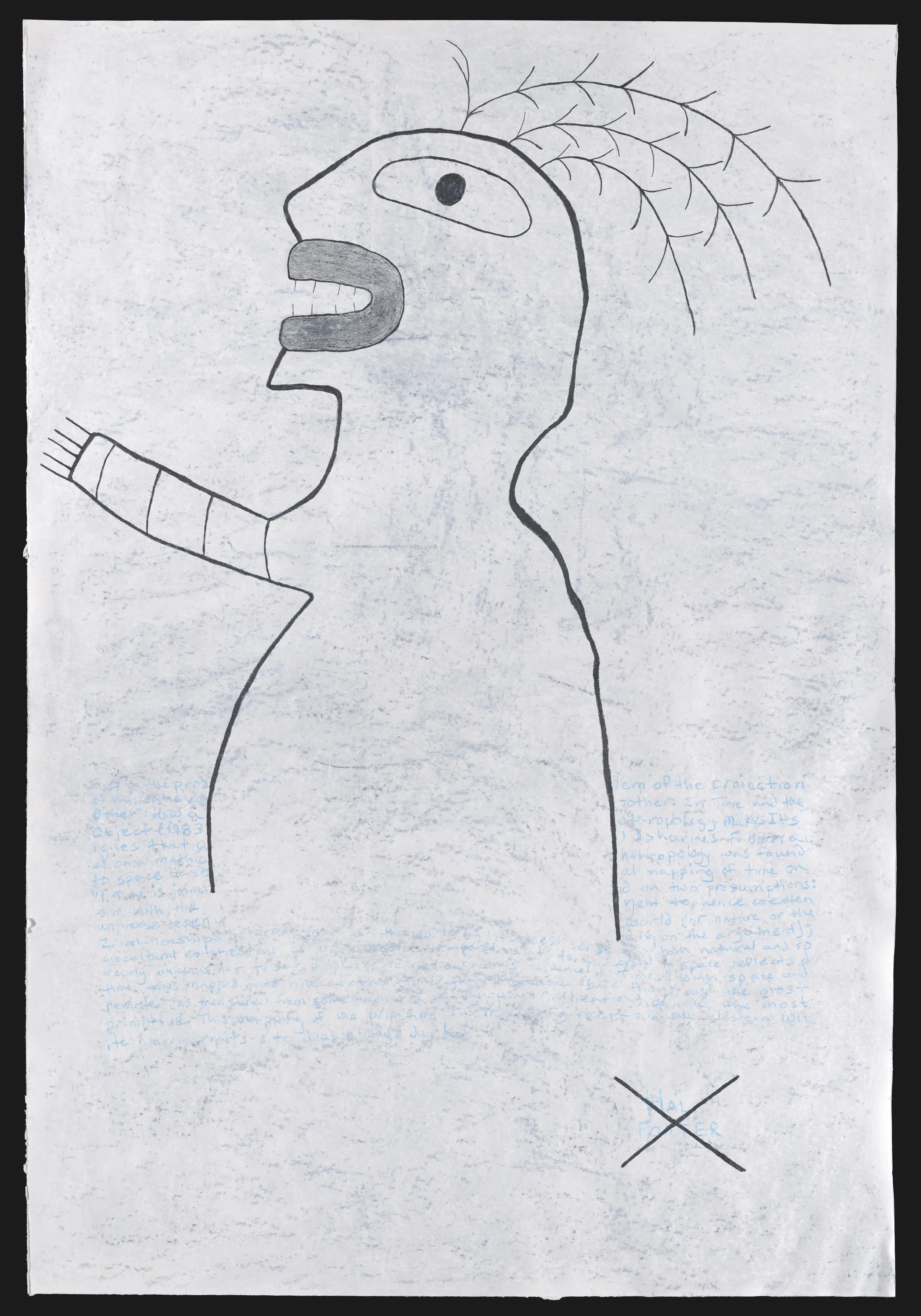 The Primitives’ Revenge (Hal Foster, “The Artist as Ethnographer,” 1995), 2018, watercolor pastel and colored pencil on paper, 25" x 37"