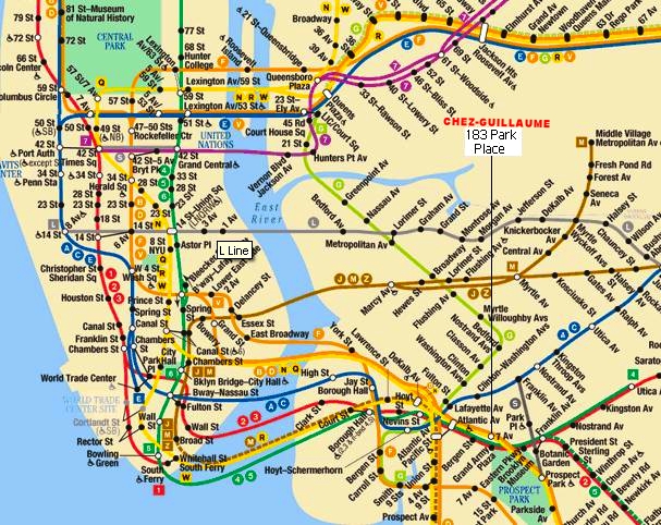 4 lignes de M é tro vers Manhattan: - Lignes B et Q (7th Av) en face de la maison - Lignes 2,3 a une minute à pied (Grand Army Plaza)