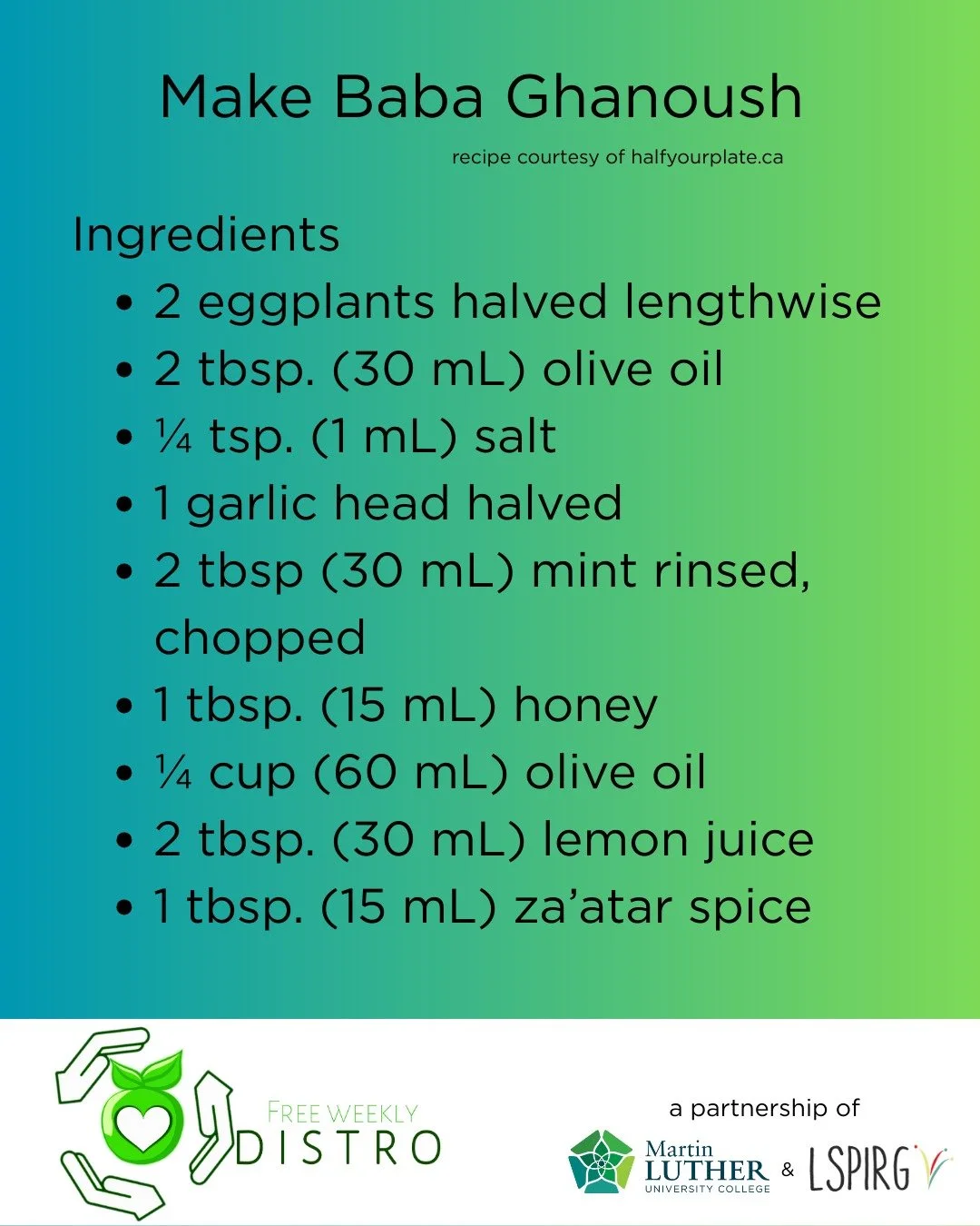 Here's a recipe for a delicious eggplant dip - Baba Ghanoush. 
And guess what? Distro has eggplants and garlic bulbs today! I know what my lunch will be...

#freshisbest #DIYDip