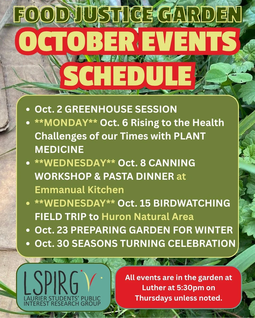 What an incredible lineup of events we have had so far this month! Greenhouse Frost-Proofing, plant medicine, canning, birdwatching have kept us busy, it is time to refocus some attention on the garden itself. Join us tomorrow Thurs. Oct. 23rd to har
