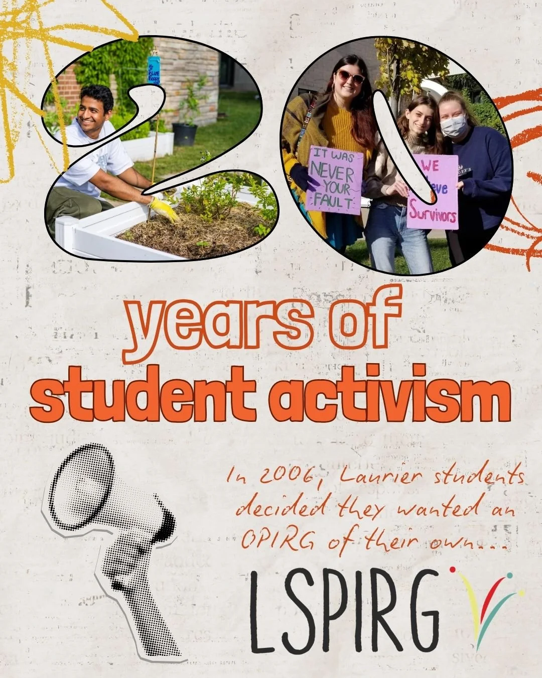 🎉20 years ago today, LSPIRG officially became an incorporated nonprofit. There was already a PIRG at University of Waterloo right next door, WPIRG, and Laurier students wanted their own.&nbsp; Students mobilized for years before that to advocate for