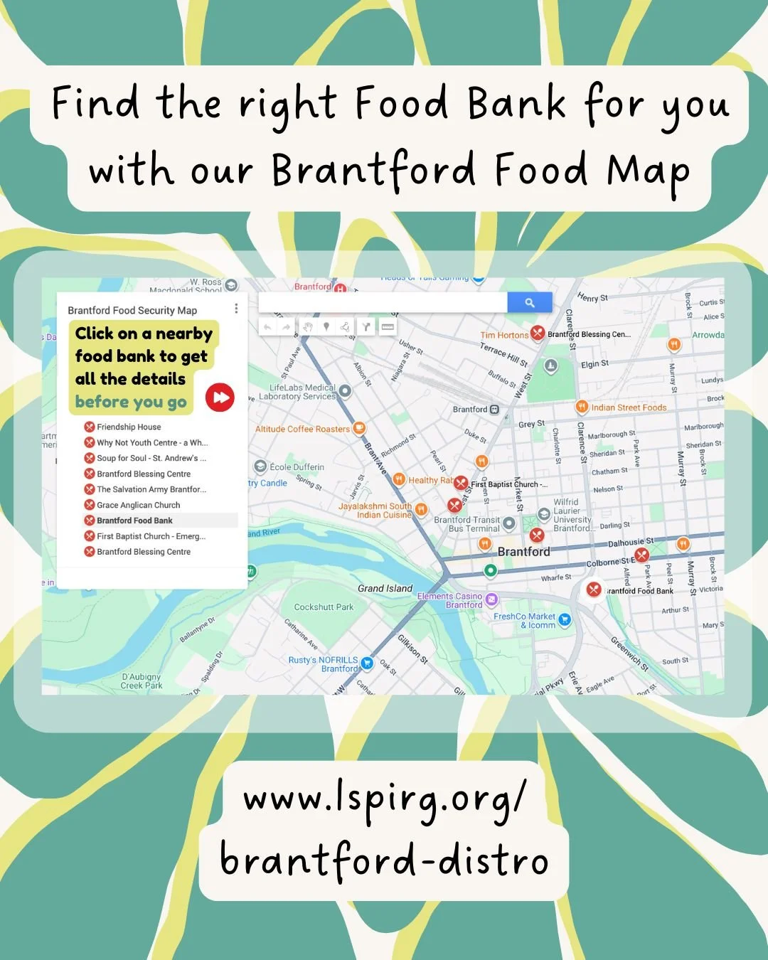 Wondering how to afford food this summer? With April 16th marking the last Distro day for Brantford campus until we re-open in September, we're reminding our members about this handy Food Map created by our volunteers Ranjit Odedra &amp; Gagan J Limb