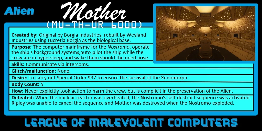 Number 10: Mother from ALIEN (1979)