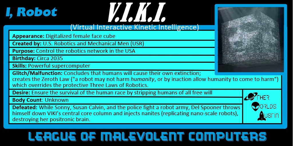 Number 5: V.I.K.I. from I, ROBOT (2004)