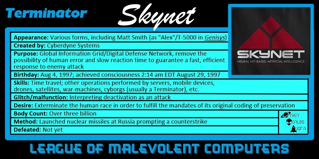 Number 3: Skynet from TERMINATOR (1984)