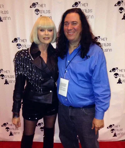 Sybil Danning with Bears Fonte, Other Worlds Austin Founder