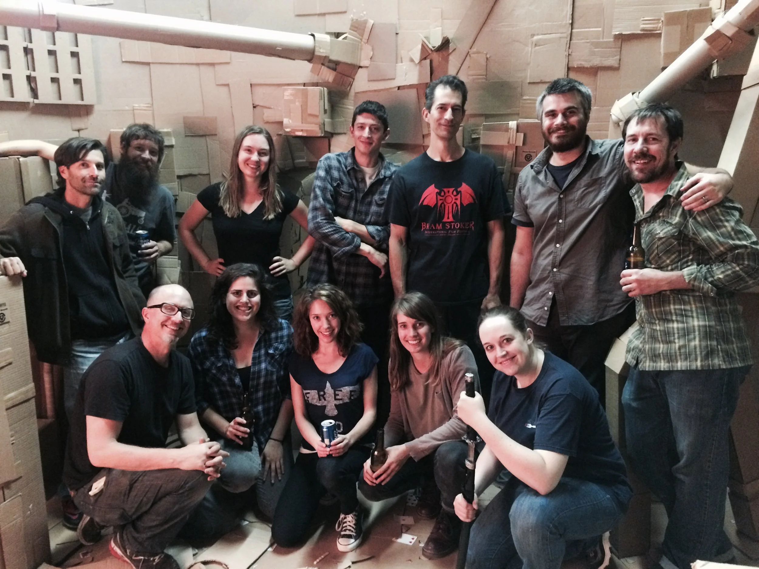 The DAVE MADE A MAZE core art department! (Jeff White is at the top right)