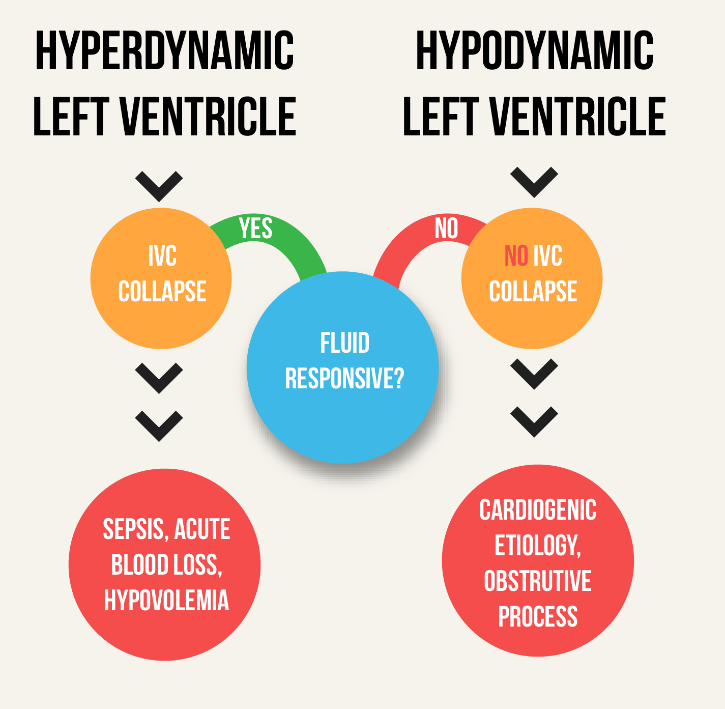 Note that ultrasound of the IVC helps move you along diagnostically as well as decide on proper therapeutics whether it is giving fluids or moving straight to pressors. 