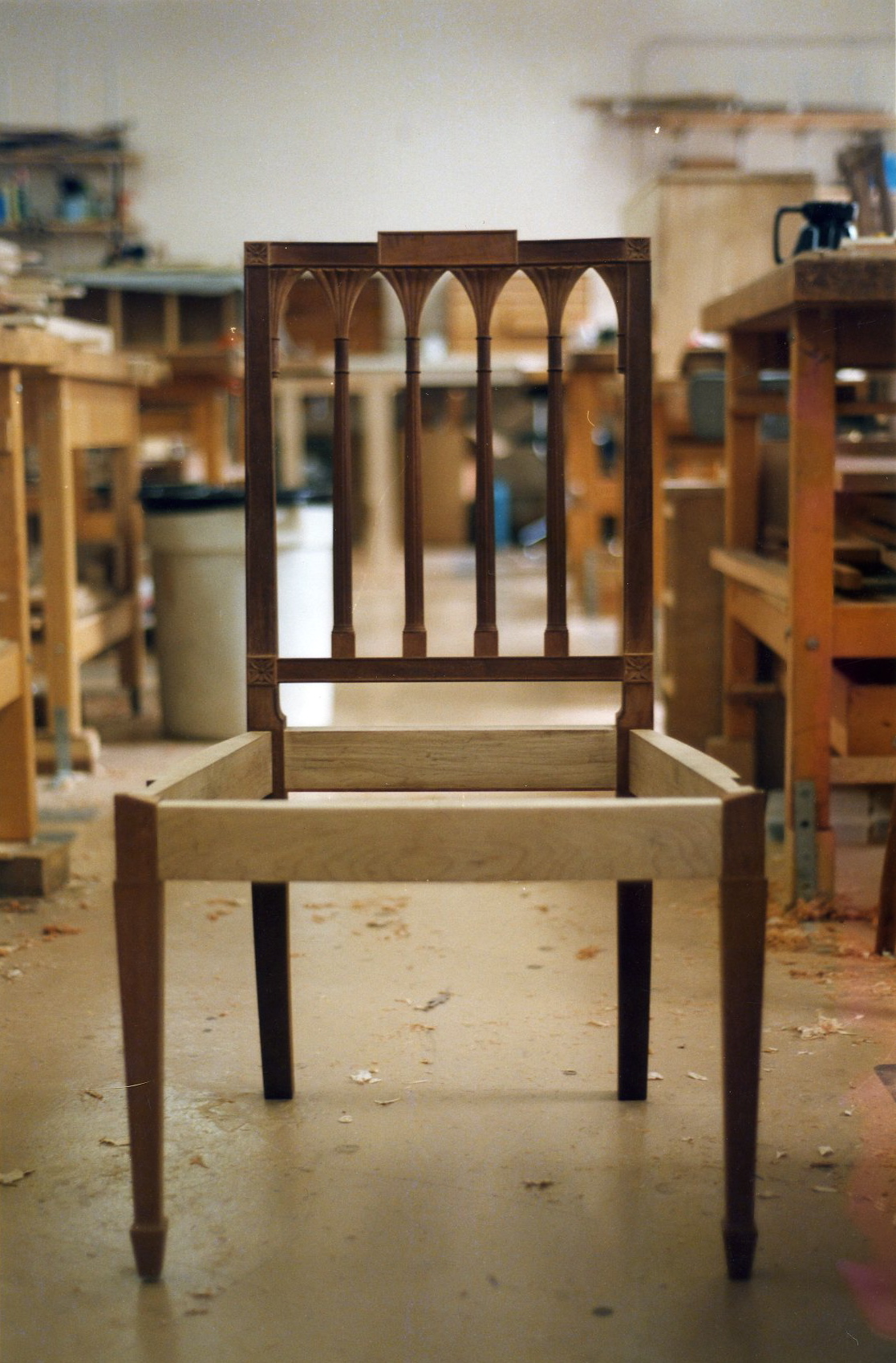 sheraton chair reproduction, mahogany