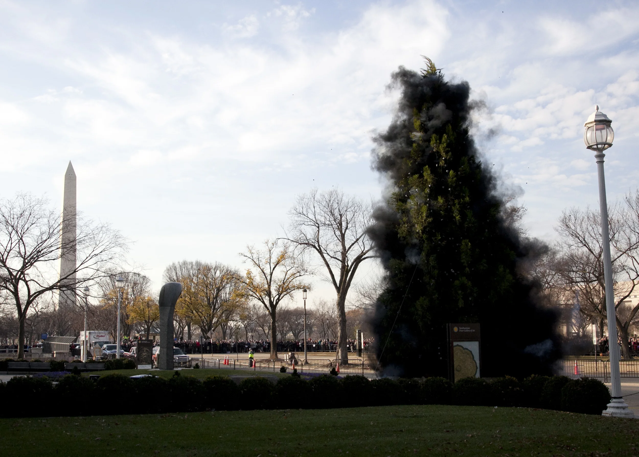 Black Christmas Tree Explosion Event for Washington, D.C., realized in front of the Freer Gallery of Art, 2012