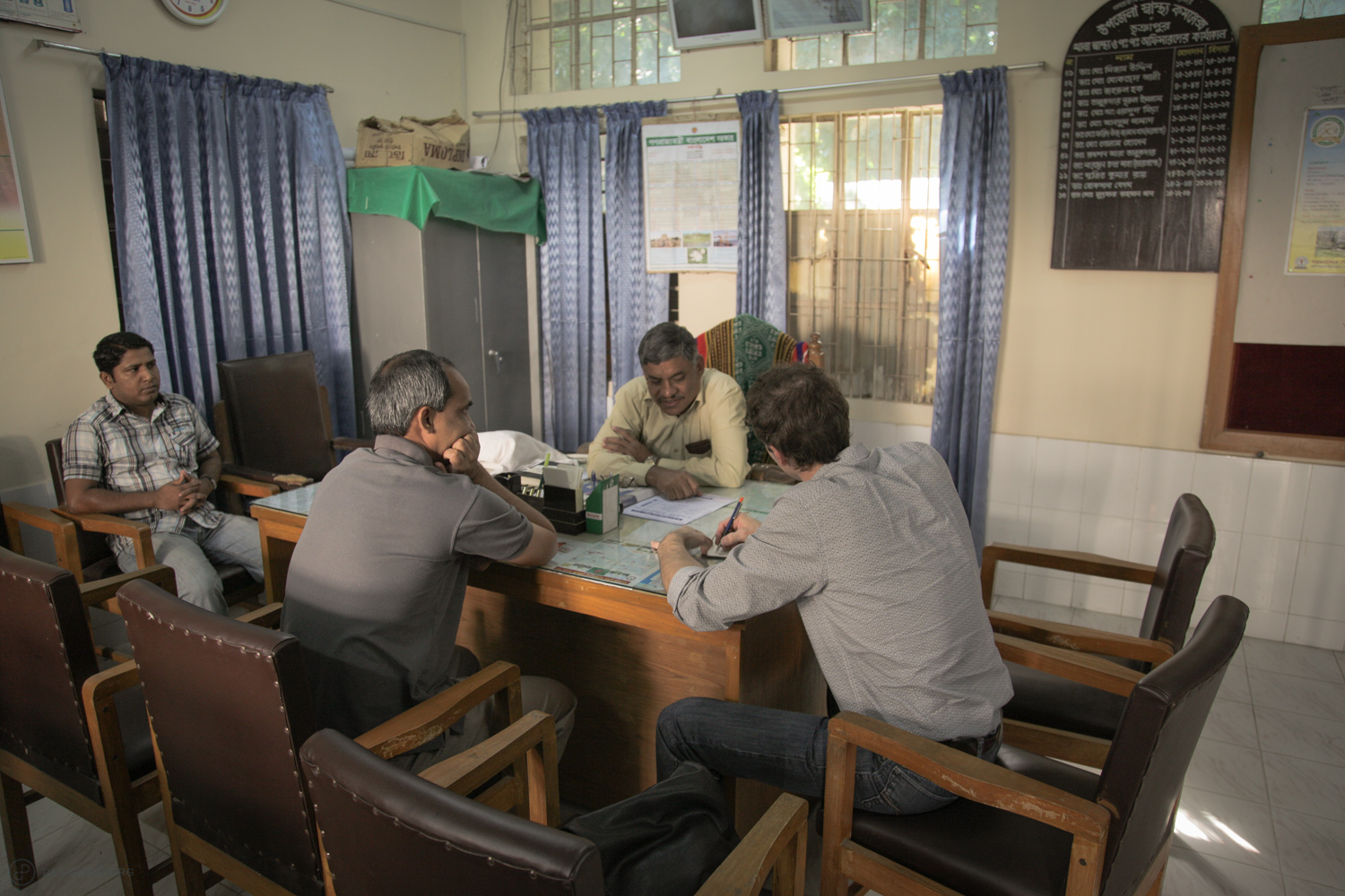  Our team trying to map out the waste management protocols with the hospital director 