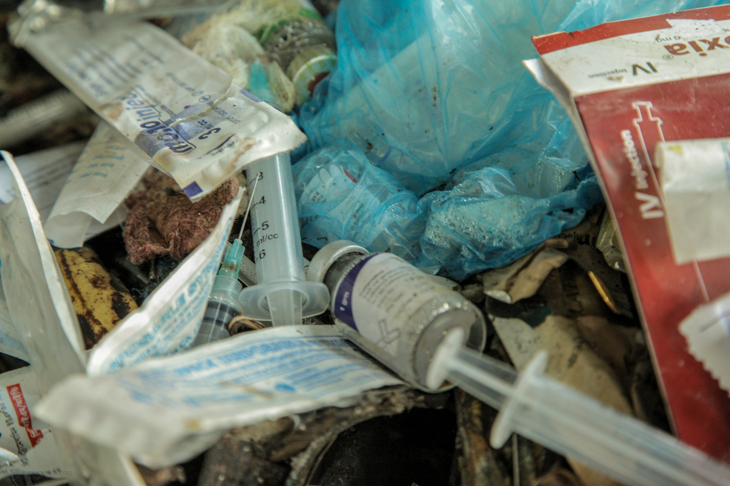  Closeup of medical waste pile 