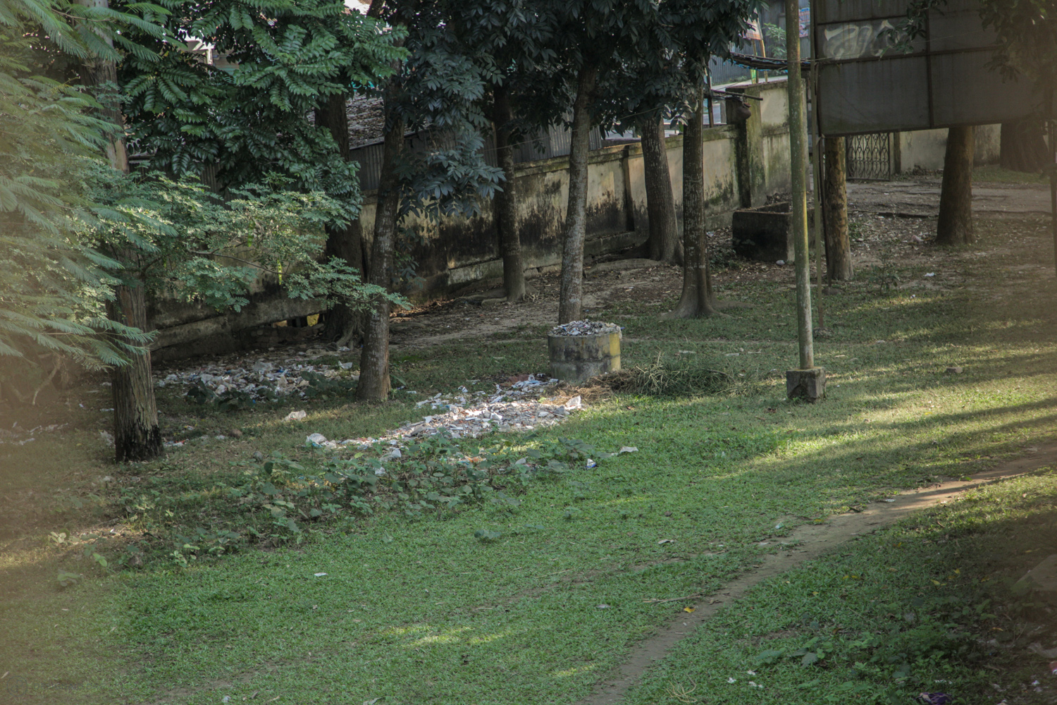 View from a patient ward onto the hospital grounds