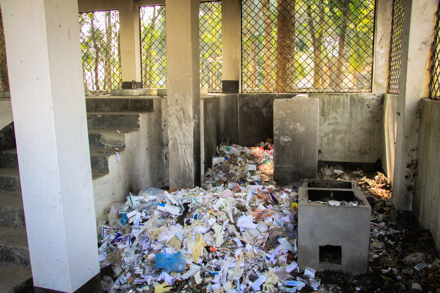 A single match is used to light the waste, which doesn't seem to work properly