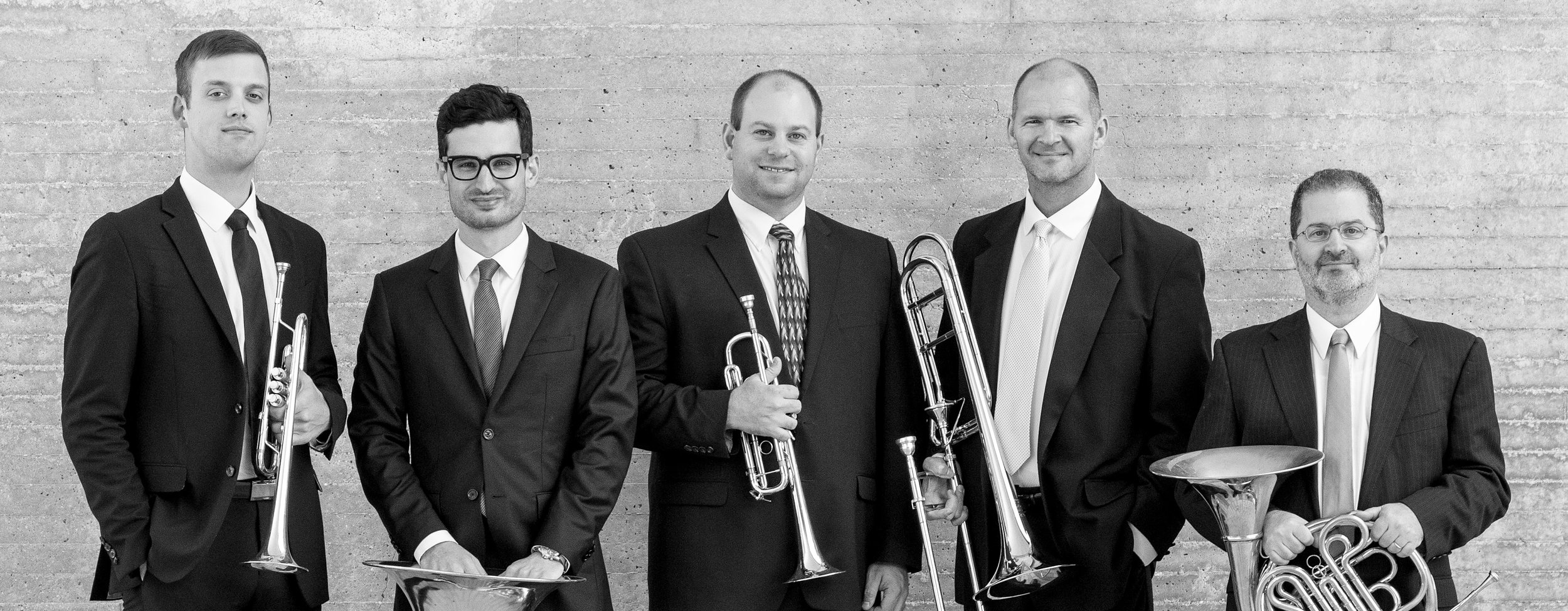 Brass Area Faculty: Mark Hetzler- trombone, Tom Curry- tuba, Alex Noppe- trumpet, Daniel Grabois- horn (photo by Michael R. Anderson)