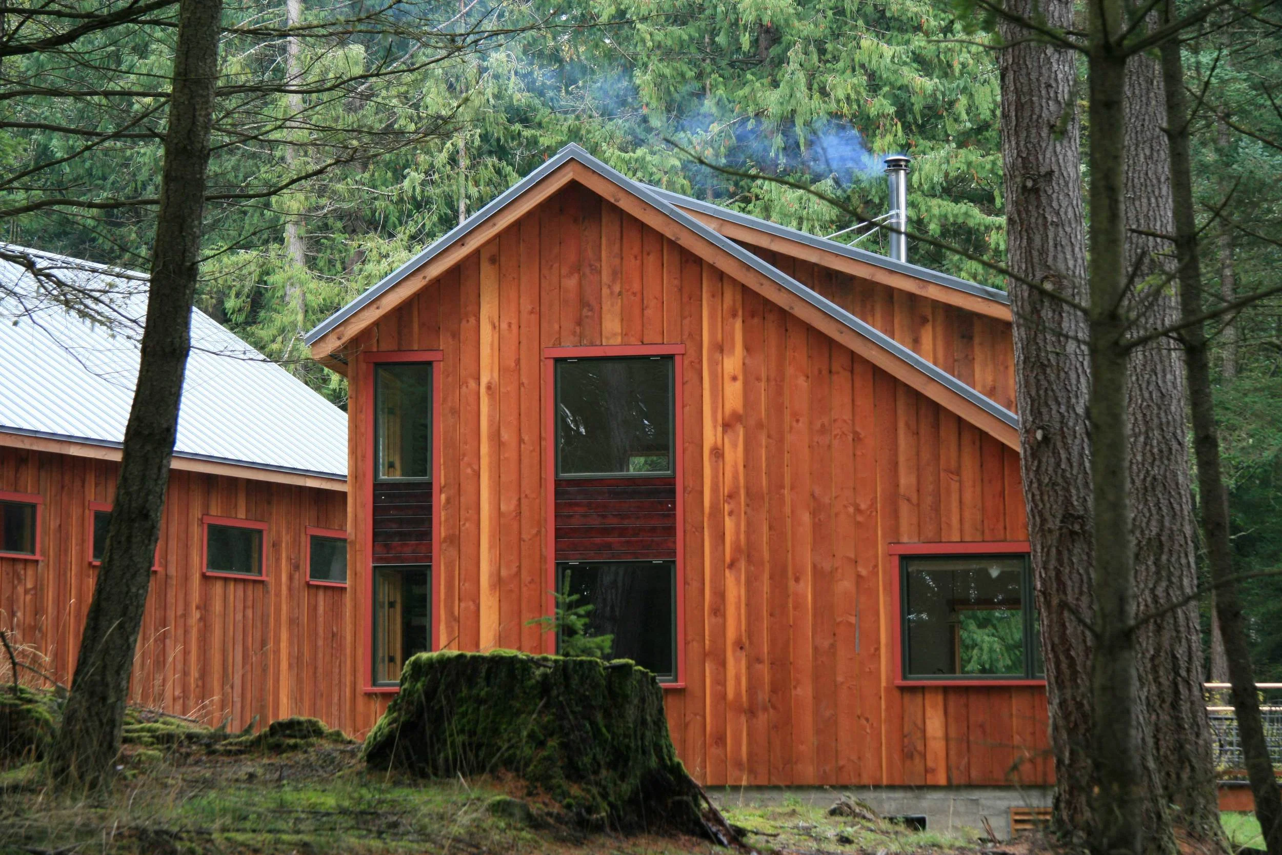 Guest house and Workshop in background