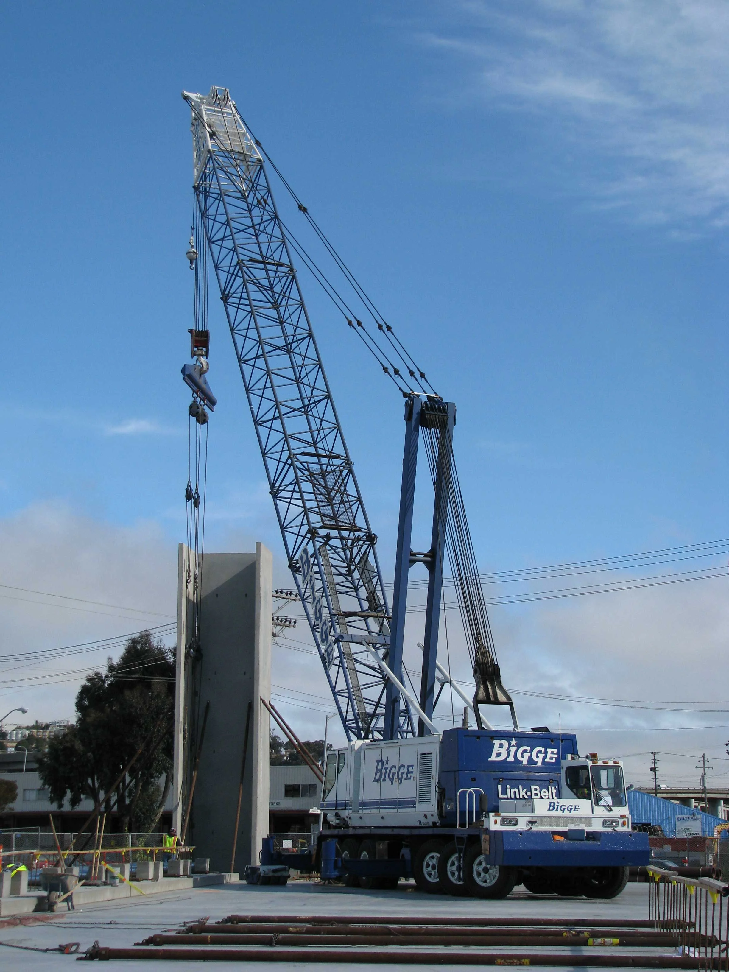 Tilting up the elevator panels