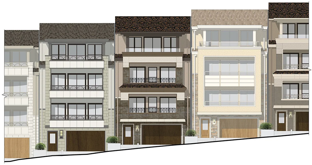 Streetscape at Type A Duplex Units