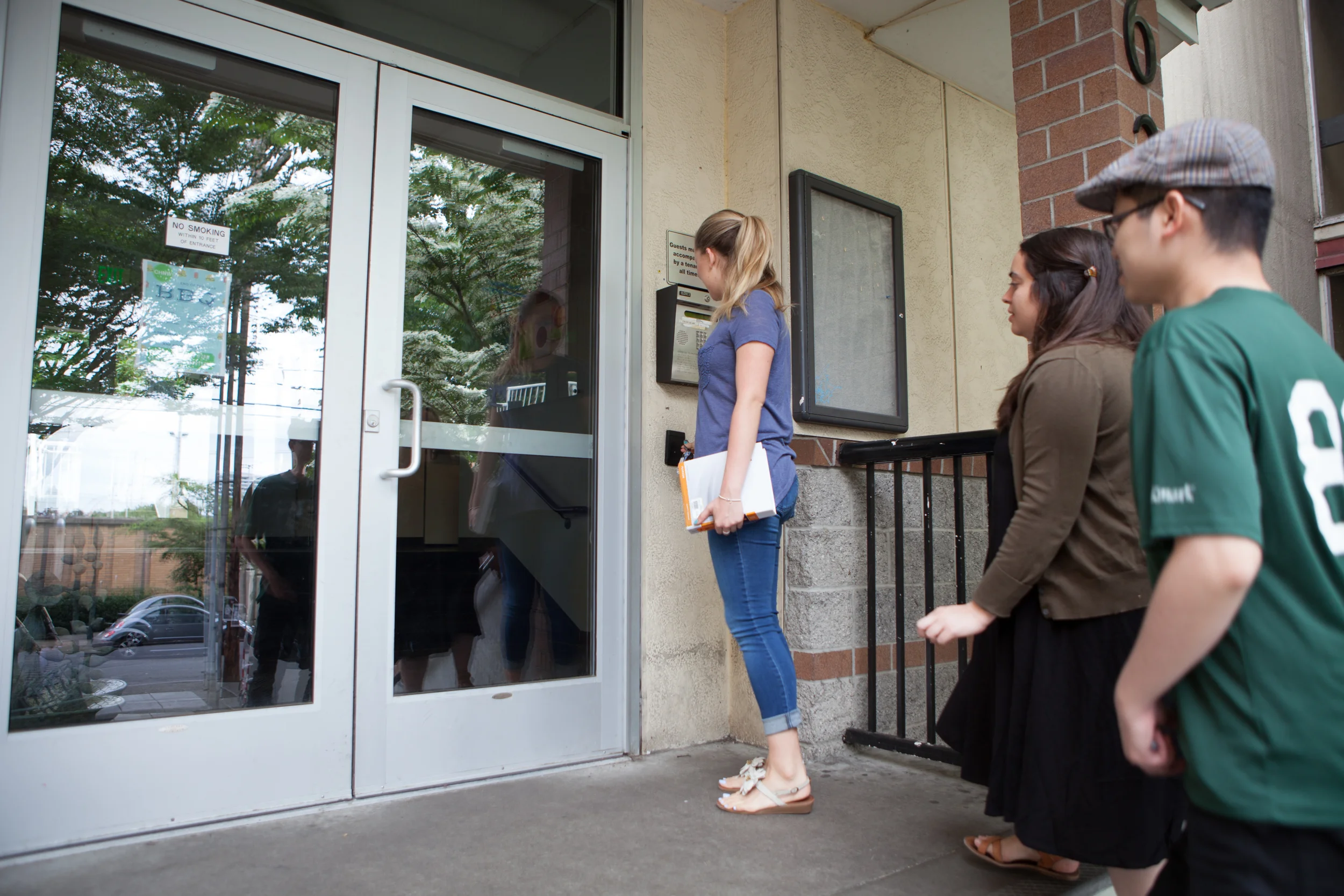 Through the storytelling design process we found having a key fob for secure into the building was a key feature prospective residents should know about. 