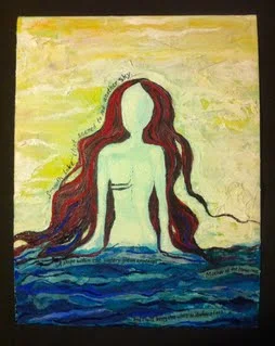 Eve Painting 2011.  Exhibited in Williamsburg Art and Historical Center Exhibition: Paradise Lost.  Mixed media painting based up John Milton's poem.