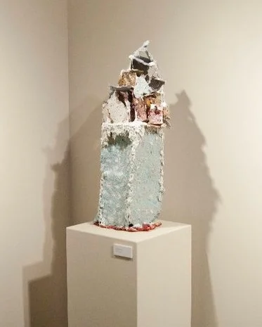 Untitled/House.  2010. Recycled documents, mixed media.  Exhibited in Adelphi University Faculty Exhibition and Art from Detritus Exhibition.