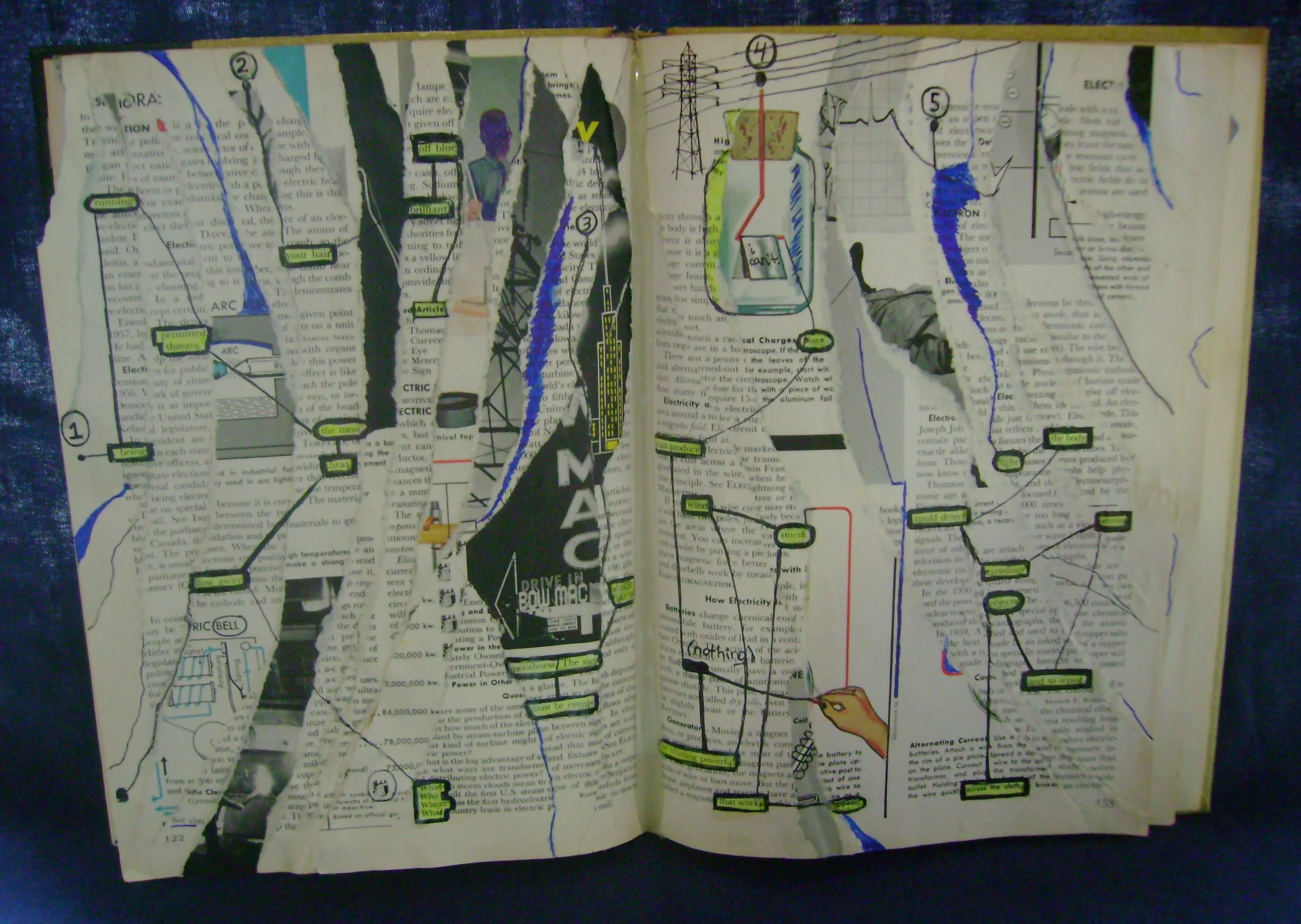 Altered Encyclopedia.  2010.  Exhibited in How To Do Things with Words and Other Materials: Artist Books Show-and-Tell.