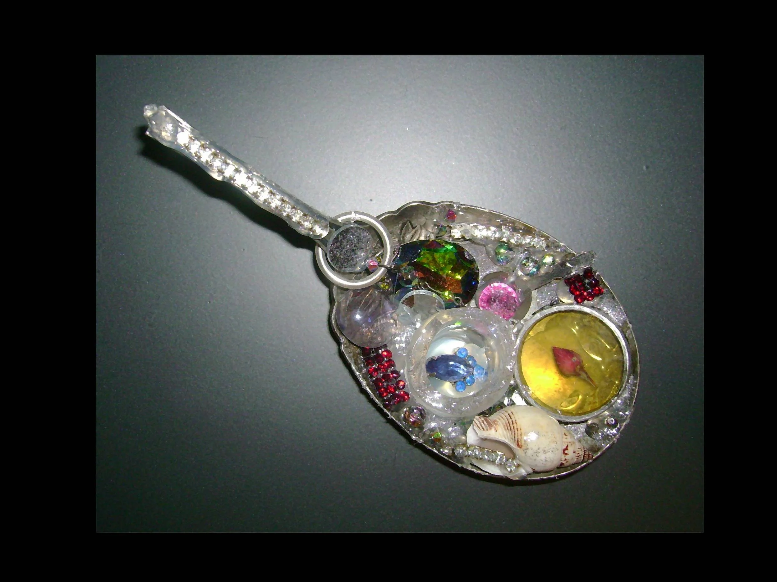 Delicacies.  2008.  (Ladle, fork, spoons.) Found objects and fragments.  Exhibited in Dia de los Muertes Exhibition, in private collection.