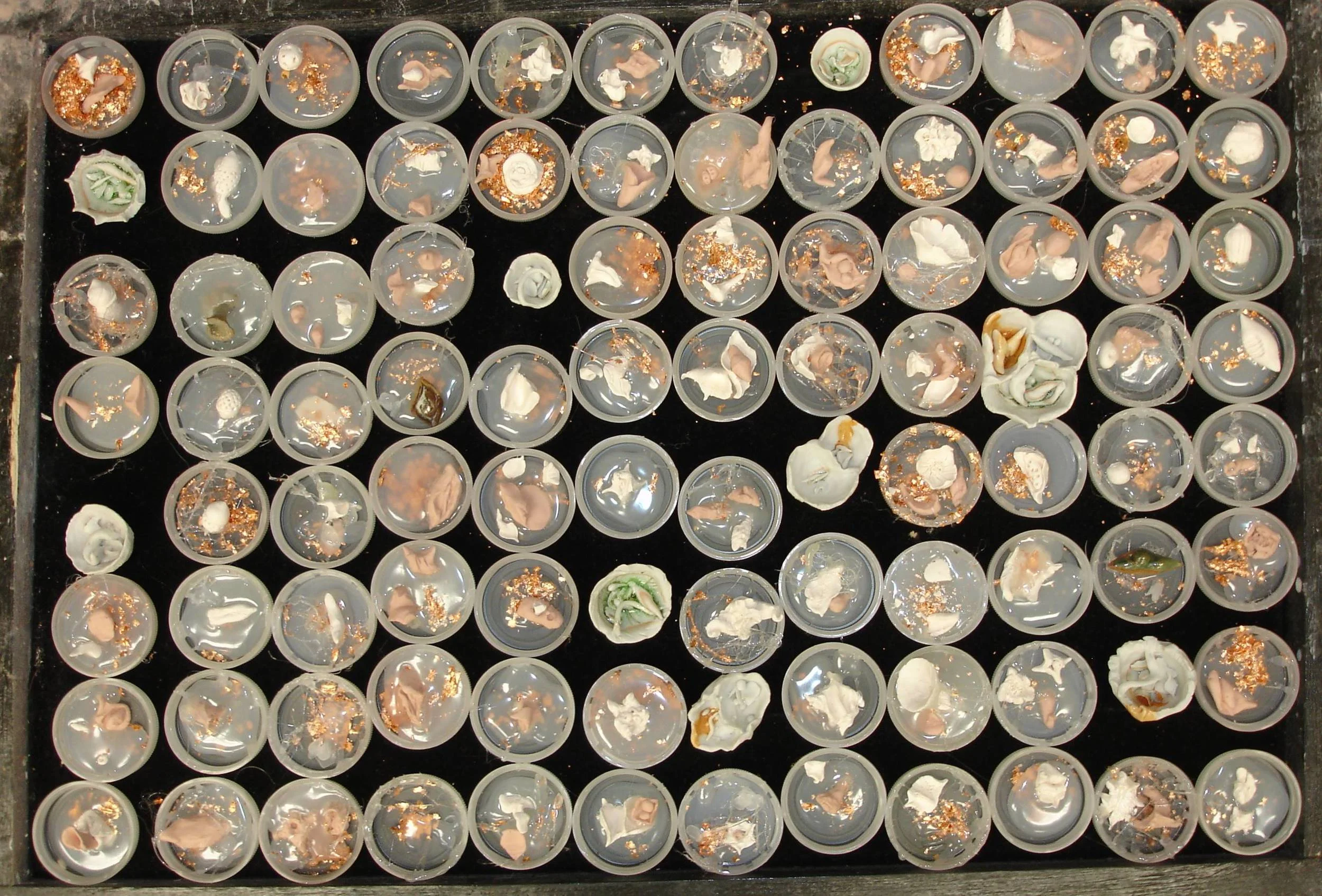 Alchemy Project.  2006 - ongoing.  Mixed media.  Exhibited in Macy Gallery Ceramics Exhibition and Art From Detritus Exhibition.