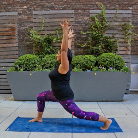 In High Lunge, press through the back heel to use tensegrity to your advantage. 